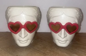2er Set! Julia Retro Rot Herz Gläser Keramik Kaffeetassen/Tassen - Bild 1 von 7