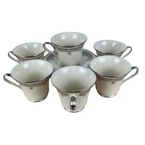 Lenox Lace Point Cups & Saucers Set Of 8 (16) Pieces) U.S.A. - Picture 1 of 6