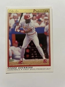 1991 O-Pee-Chee Premier Baseball Card #58 Pedro Guerrero Cardinals - Picture 1 of 2