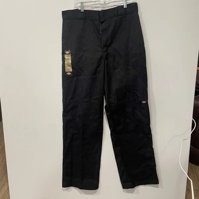 Pantalones de Trabajo Dickies 34x34 Sarga Negra Calce Suelto Pierna Recta Doble Rodilla Nuevos Foto 1 de 4
