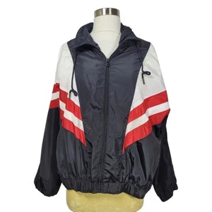 New Look Sport Zippered Nylon Streetwear Casual 90's Inspired Windbreaker 1X - Picture 1 of 6