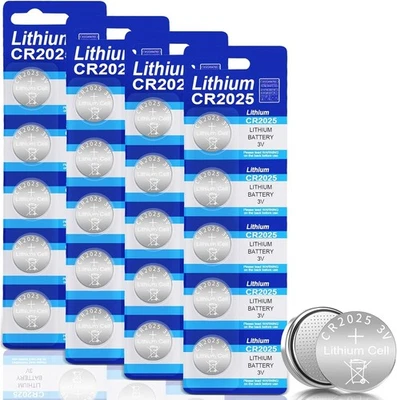 20 Batteria CR2025, CR 2025 Litio 3V Batterie per Chiavi Elettroniche, - Immagine 1 di 4