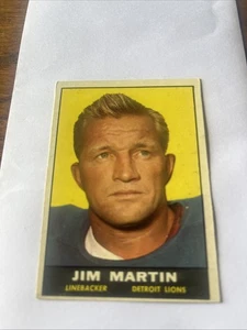 1961 Topps Jim Martin Detroit Lions VG # 34 - Picture 1 of 2