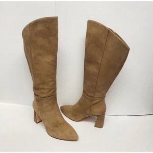 Botas hasta la rodilla Vince Camuto de gamuza de cuero VP-Kailen2 color tostado talla US 6M pantorrilla ancha - Imagen 1 de 12