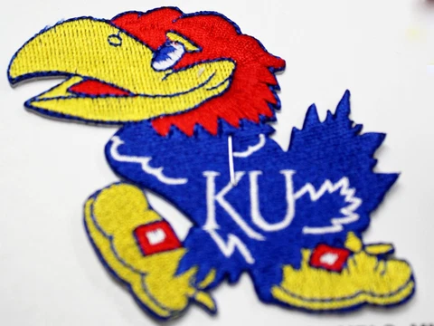 NCAA Kansas Jayhawks Iron-On Jacket Patch.NEW.Fast same day Shipping Cover