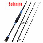 Spinning Casting Fishing Rod Carbon Fiber  Lure Pole Tackle 1.8-2.1M 4 Sections