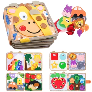 Feltro Busy Board Montessori giocattolo educativo Busy Book Activity Board 3D Quiet Book - Foto 1 di 9