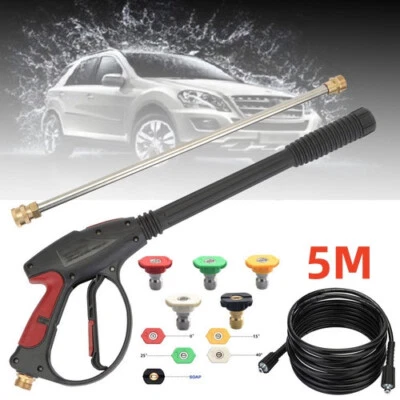 CICMOD 4000PSI High Pressure Washer Spray Gun Nozzle Tips 5m Washing Hose Car Jet Lance