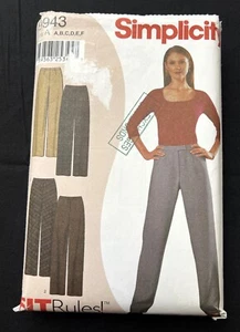 Simplicity 9943 Misses Pants A Fit Rules! 2000's Pattern Waist 25"-33" Uncut - Picture 1 of 2
