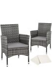 2 Garden Chairs Rattan Mixed Grey Or Black New 