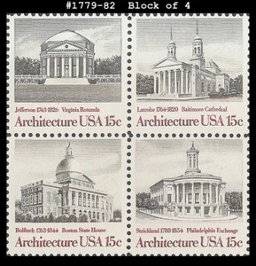 USA5 #1779-82 MNH BL4 American Architecture - Bild 1 von 1
