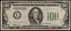 1934 $100 FRN FR. 2152a-L* DGS STAR NOTE CHOICE VF SAN FRANSISCO CA - Picture 1 of 2