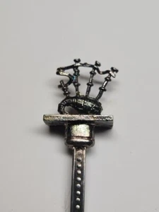 Vintage Souvenir Silver Plated Spoon Collectible Bagpipes Scotland - Picture 1 of 3