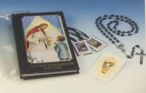 My First Communion Keepsake Set Missal Pin Scapular & Rosary NEW - Picture 1 of 1