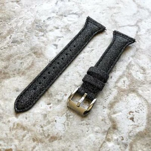 Correa de correa de cuero suave negra brillante delgada elegante y brillante para Fitbit Versa - Imagen 1 de 6