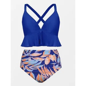 CUPSHE Women Swimsuit Set 2 Piece High Waisted Womens Plus Size 1X 18/20 New - Picture 1 of 10
