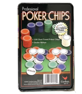Set di fiches da poker professionali Cardinal (100 totali, pulsante dealer) fiches gioco d'azzardo - Foto 1 di 13