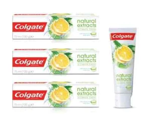 3x Colgate Natural Extracts Ultimate Fresh Toothpaste with Lemon Oil & Aloe 75ml - Picture 1 of 3