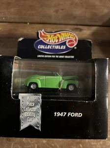 1998 HOT WHEELS COLLECTIBLES--GREEN 1947 FORD CONVERTIBLE CAR (NEW) - Picture 1 of 4
