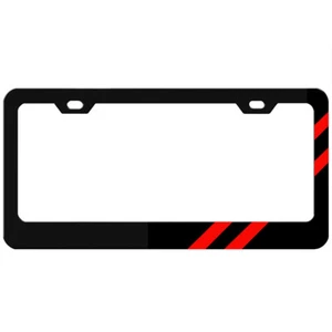 1x For Dodge Charger Accessories Red Car License Plate Frame Black Metal Cover - Picture 1 of 10