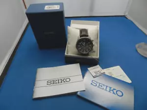 Seiko Solar Chronograph Tachymeter V175-0CG0,BROWN DIAL - Picture 1 of 18