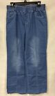 Niemarkowe niebieskie dżinsowe spodnie damskie styl szerokich nogawek rozmiar M
