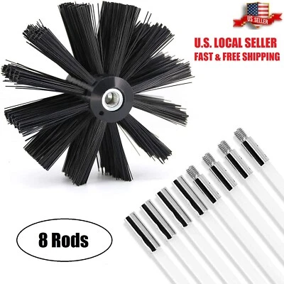 DPD 8Pcs Duct Brush Cleaning Kit Dryer Vent Cleaning Brush Lint Remover Drill Tools
