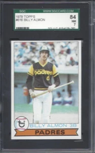 Tarjeta de béisbol 1979 Topps #616 Billy Almon San Diego Padres graduada SGC 7 - Imagen 1 de 2