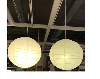 2 Pack NEW IKEA REGOLIT Pendant Hanging Lamp Shade White Rice Paper Lights 45 cm - Image 1 of 4