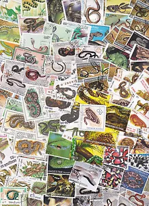 Y1003 - Collection 50 diff. stamps - Slangen / Snakes / Schlangen - Bild 1 von 1