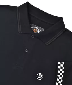 TROJAN RECORDS BLACK CHEQUERBOARD SLEEVE POLO SHIRT XX-LARGE XXL TR8777 MOD SKA - Picture 1 of 2