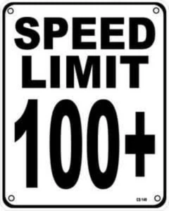 Speed Limit 100+ Alu Wandschild 255mm x 205mm - Bild 1 von 1
