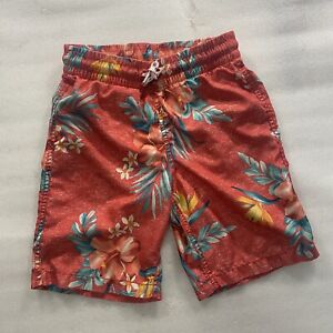 Old Navy Swim Shorts Boy's Medium (8) Lined Hawaiian Print Rear Pocket Preowned