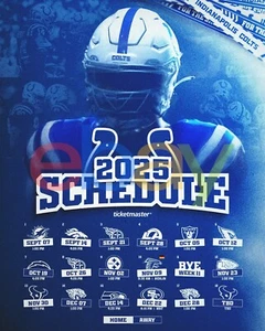 Foto de fútbol americano de la NFL de los Indianapolis Colts 2025 calendario de la temporada 8x10 - Imagen 1 de 1