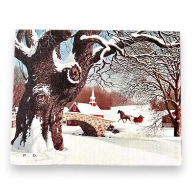 Snow Day Paul Detlefsen cabrestante impresiones finas 8X10 puente trineo litografía vintage 1977 Foto 1 de 4