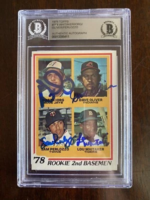 Lou Whitaker Auto Signed 1978 Topps #704 Rookies 4/4 Oliver, Iorg, Perlozzo - Image 1 of 4