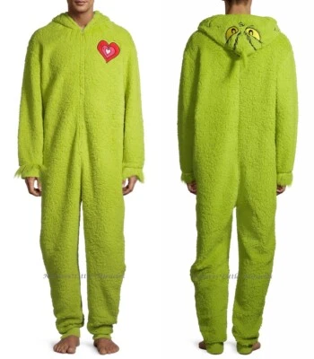 The Grinch Union Suit Pajamas One Piece Costume Men Women S M L XL 2XL Christmas - Image 1 of 3