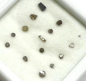 RARE.. EXAMPLE OF 15 TYPES OF ROUGH DIAMONDS, USES IN VAROUS INDUSTRIES - Picture 1 of 6