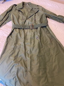 1952 Antique Men’s 40L Hunter green Trench raincoat - Picture 1 of 9