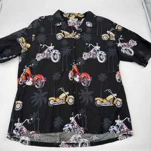 Camicia hawaiana moto Pacific Legend palme con bottoni 2XL - Foto 1 di 7