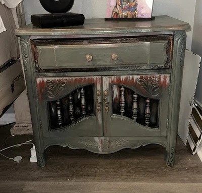 Dixie Cabaret Bach chest side table nightstand hand painted French provincial - Image 1 of 4