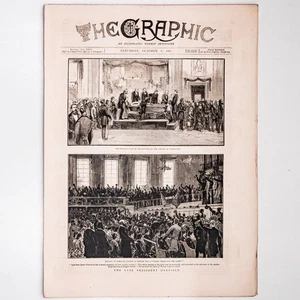 The Graphic Illustrated Newspaper Oct 8 1881 President Garfield Funeral Antique - Picture 1 of 11