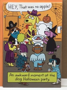 3 Hallmark Happy Halloween Karten HUND KOSTÜM PARTY Schuhkarton Spaß lustige Karte - Bild 1 von 4
