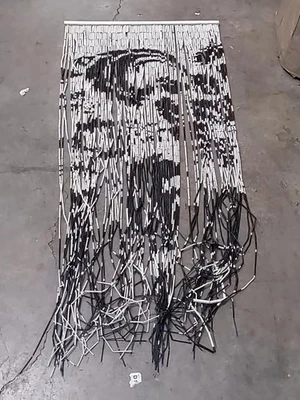 Cortina Floras Bamboo54 5256 Blanco y Negro Foto 1 de 2