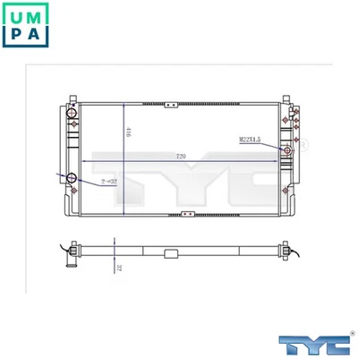 RADIATOR ENGINE COOLING 737-0068-R FOR VW CARAVELLE/TRANSPORTER/IV/Bus/EUROVAN - Image 1 of 4