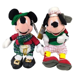 Disney Store Globe-Trotting Scottish Mickey Mouse Golfing 8" Plush Toy Lot NWT - Picture 1 of 3