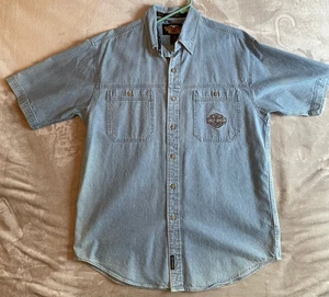 Harley Davidson Hemd Herren Large Bestickt Knopfleiste Hemd Kurzarm - Bild 1 von 6