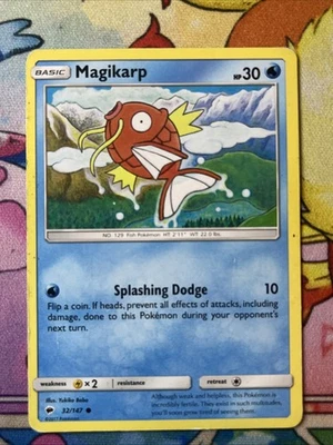 Pokemon SM Burning Shadows, Magikarp 32/147 Common HP - Image 1 of 2
