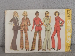 Vintage Simplicity 5247 Bell Bottom Jacket Pattern 1970s Size 16.5 Uncut - Picture 1 of 5