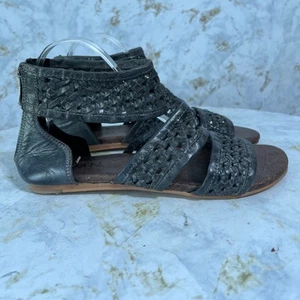 Roan Bed Stu Clio Womens Size 9 Shoes Gray Leather Strappy Zip Gladiator Sandals - Picture 1 of 11